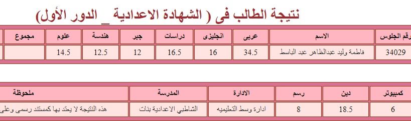 “كافة روابط” نتيجة الشهادة الإعدادية الترم الأول 2019 جميع المحافظات برقم الجلوس والاسم...