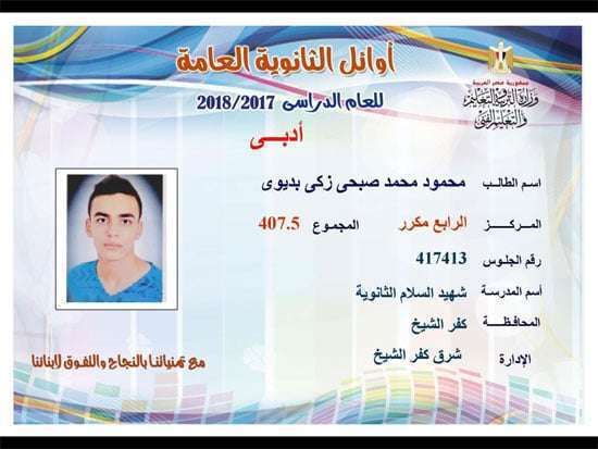 لائحة أسماء أوائل الثانوية العامة 2019 وزارة التربية والتعليم