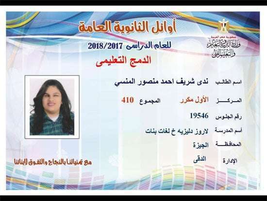 لائحة أسماء أوائل الثانوية العامة 2019 وزارة التربية والتعليم