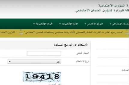 استعلام الضمان الاجتماعي رابط الدخول وزارة العمل استعلام المساعدة المقطوعة شهر محرم 1441 برقم الطلب...
