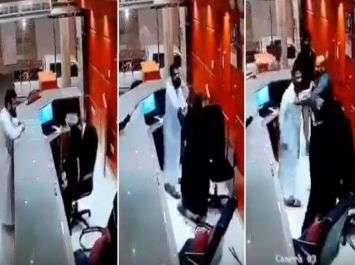 تفاصيل جديدة حول النزيل الملتحي الذي ضرب موظفة الفندق بمدينة جازان السعودية .. وهل طلب منها الصعود معه إلى الغرفة ؟ (شاهد فيديو من زاوية اخرى يكشف الحقيقة)