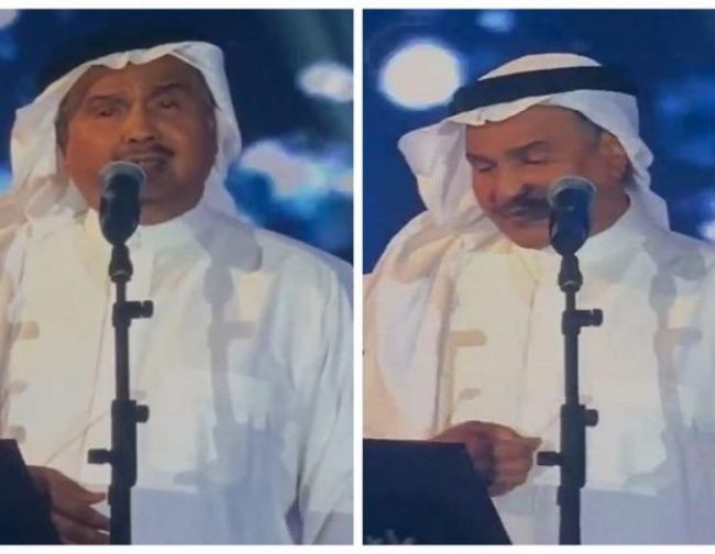 “تعبت الظلم وإجحافك” تبكي الفنان “محمد عبده” أثناء غناءه على المسرح .. شاهد لحظة تأثره