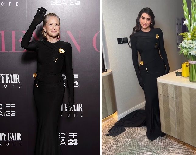 ياسمين صبري وشارون ستون بالفستان نفسه… مَن الأجمل برأيكم؟