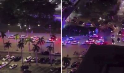 تراند اليوم : شاهد : عدد ضخم من سيارات الشرطة الأمريكية تحاصر مركز تجاري في ميامي