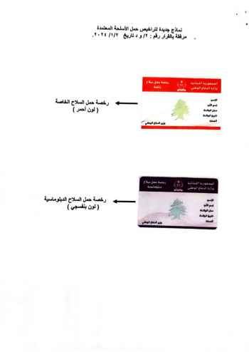 وزير الدفاع أصدر قرارًا بتمديد صلاحية فئات محددة حصرًا من تراخيص الأسلحة لمدة شهر واحد