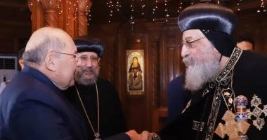 رئيس مجلس الشيوخ يزور الكاتدرائية لتهنئة البابا تواضروس بعيد الميلاد