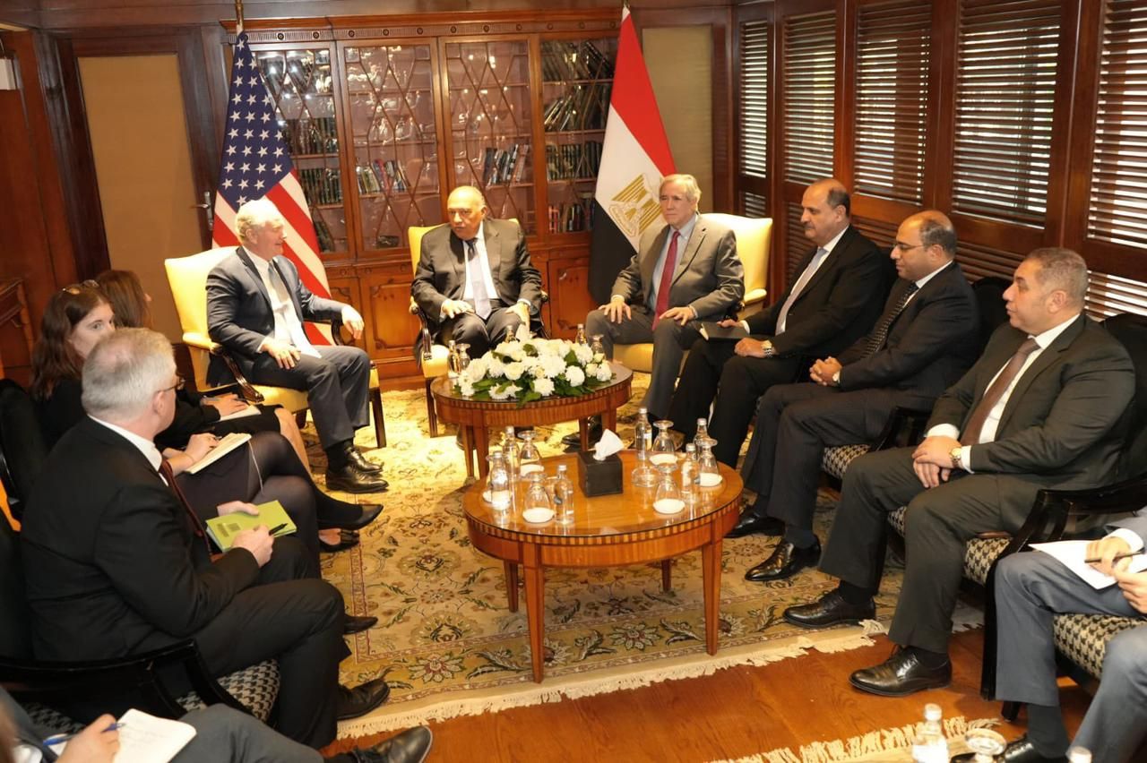 شكرى يؤكد لوفد أمريكى حتمية التوصل لوقف فورى وشامل لإطلاق النار بغزة