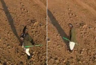 تراند اليوم : شاهد.. ‏راعي أغنام يُسقط طائرة درون بحجر بعدما اقتربت منه