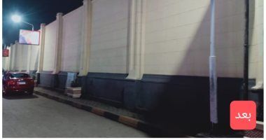 تطوير وتجميل أسوار المنشآت بميدان الجيزة ومحيطه .. صور