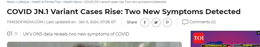 اكتشاف عرضين جديدين لمتحور كورونا "jn.1"