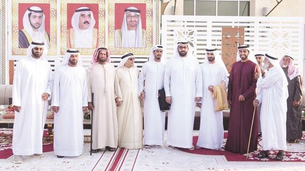 راشد بن سعود المعلا يحضر أفراح الغفلي والكتبي بأم القيوين