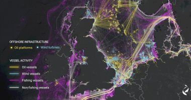تكنولوجيا: علماء يستعينون بالذكاء الاصطناعي لرسم خرائط للنشاط البشرى فى البحار