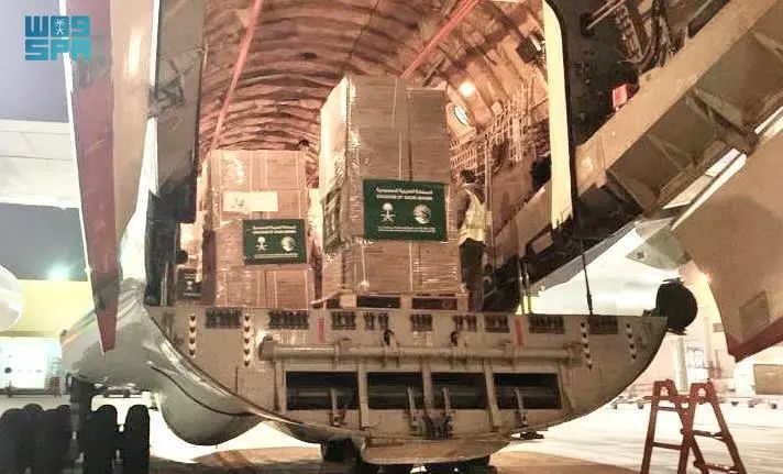 مغادرة الطائرة السعودية الـ 38 لإغاثة الشعب الفلسطيني في غزة