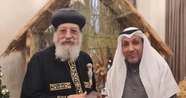 البابا تواضروس يستقبل نقيب أشراف الحجاز فى الكاتدرائية المرقسية بالعباسية
