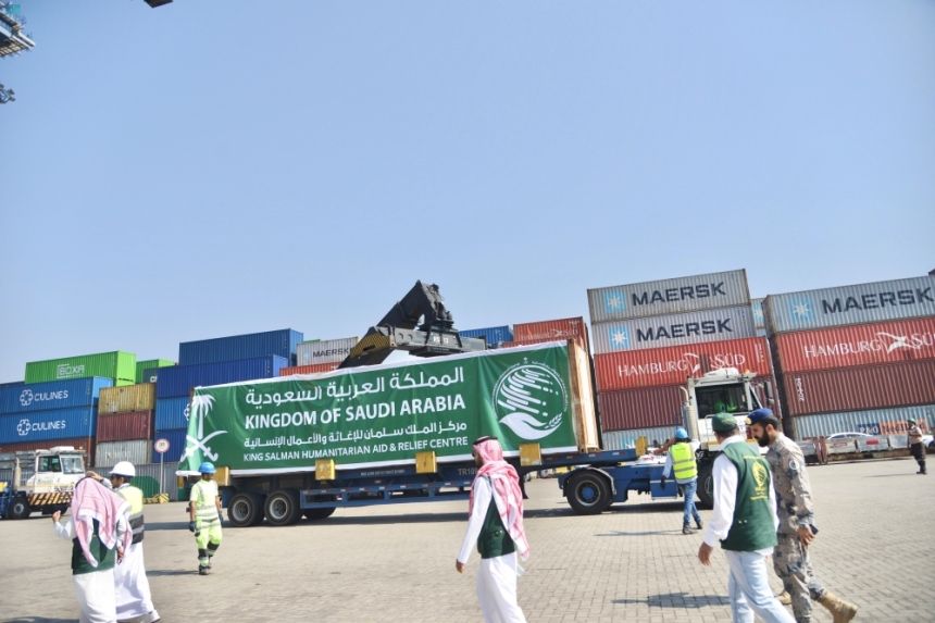 المملكة تسير الباخرة الخامسة لإغاثة الشعب الفلسطيني بقطاع غزة