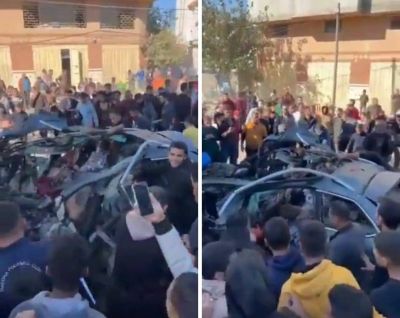 تراند اليوم : بينهم ابن الدحدوح.. شاهد: اللقطات الأولى لاستهداف سيارة صحفيين ومقتل اثنين بصاروخ أطلقته مسيرة إسرائيلية في خان يونس