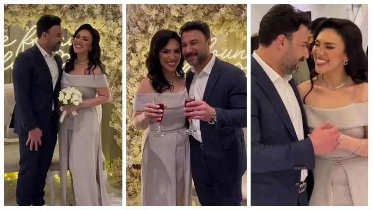 لقاء الخميسي مع عبدالمنصف في خطوبة مي فاروق ومحمد العمروسي