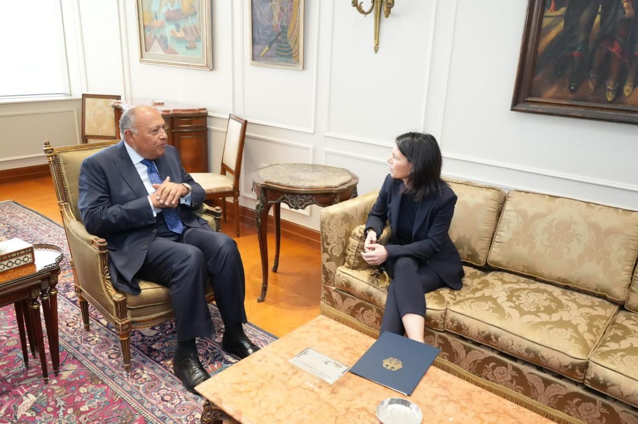 سامح شكرى يستقبل نظيرته الألمانية فى مقر الخارجية بالعاصمة الإدارية