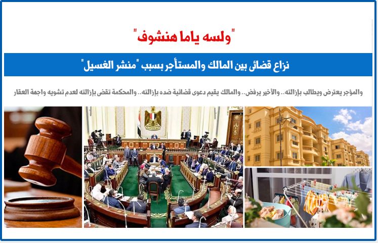 "أما قصة بصحيح".. نزاع قضائى بين المالك والمستأجر بسبب وضع "منشر".. برلمانى