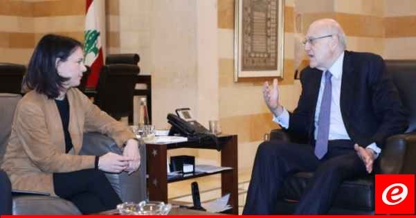 ميقاتي التقى وزيرة خارجية المانيا: لبنان يحترم القرارات الدولية كافة بدءا باتفاق الهدنة