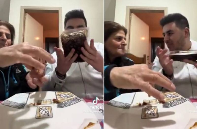 شاهد.. شاب لبناني يوثق ردة فعل والدته بعد تناولها التمر السعودي