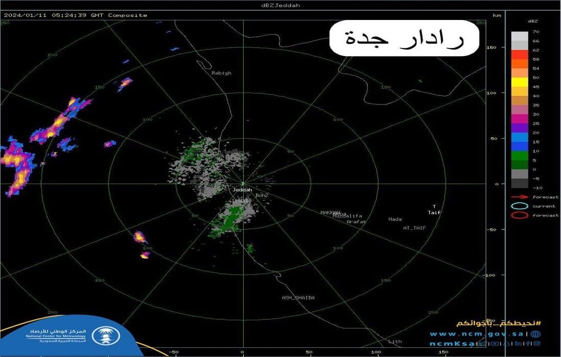 "رادار جدة" يُظهر تكوّن السحب الرعدية الممطرة داخل البحر الأحمر