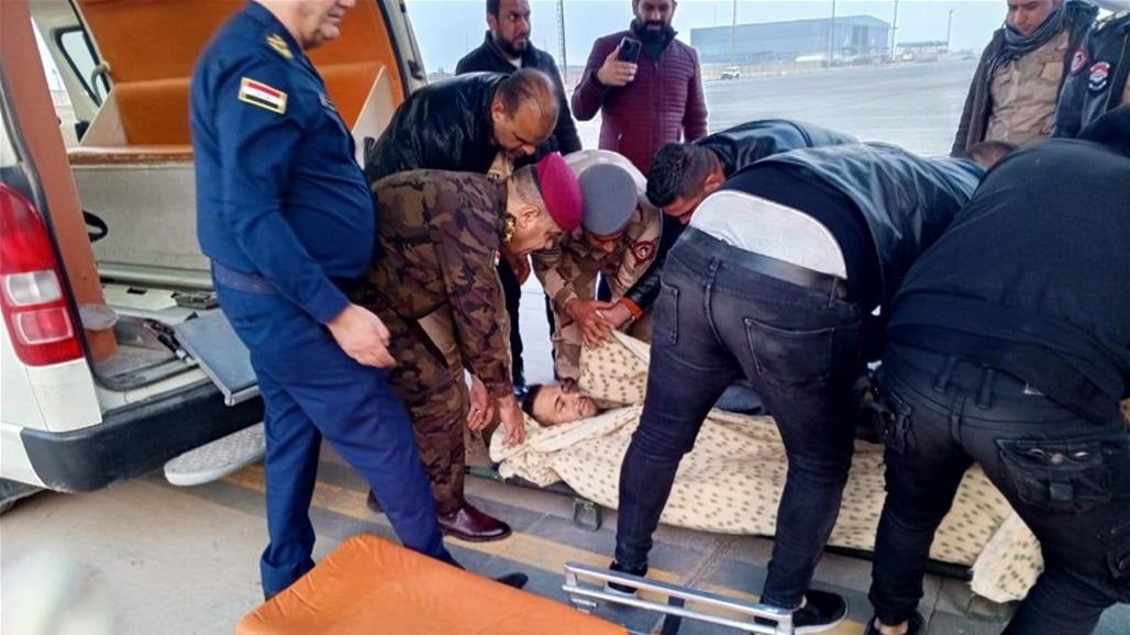 نقل النقيب الجريح "مصطفى مؤيد" إلى الاردن لتلقي العلاج (صور)