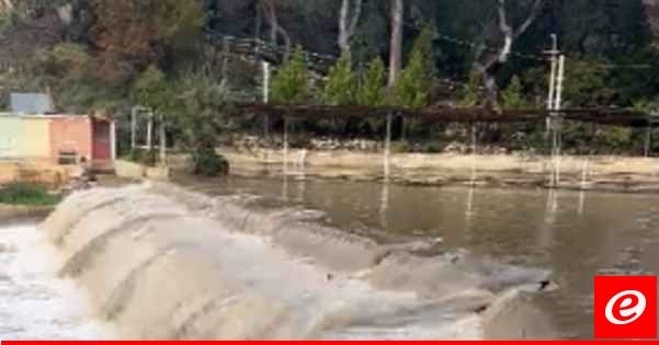 "النشرة": الأمطار الغزيرة أدت الى ارتفاع منسوب مياه نهر الحاصباني لأعلى معدلاته هذا العام