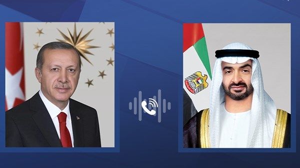 رئيس الدولة يتلقى اتصالاً هاتفياً من الرئيس التركي