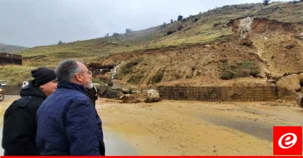 بوشكيان تفقد انجراف التربة في ضهر البيدر: العمل جار لمنع إقفال الطريق الدولية