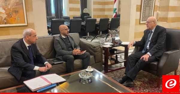 ميقاتي عرض مع ياسين نتائج المسح الأولي لأضرار العاصفة ولجنة إدارة الكوارث أصدرت توصياتها