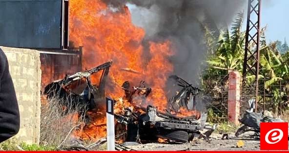 استشهاد شخصين في الغارة التي استهدفت سيارة على طريق البازورية