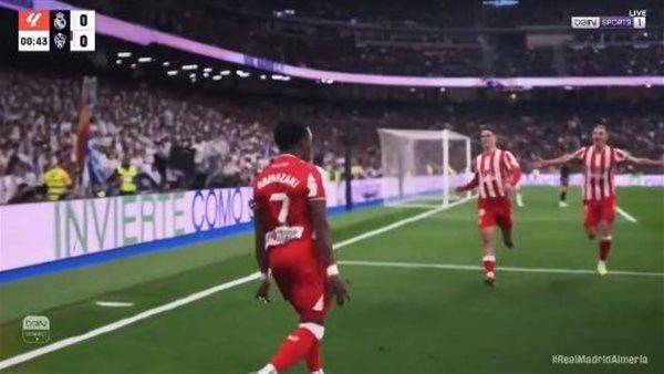 شاهد بالفيديو.. هدف ألميريا في شباك ريال مدريد