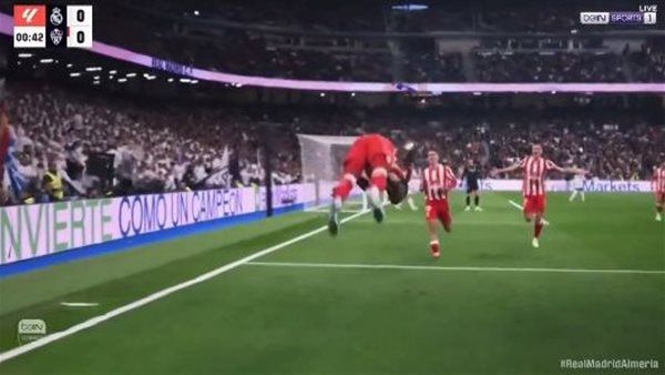 ريال مدريد يتأخر أمام ألميريا بهدفين في الشوط الأول