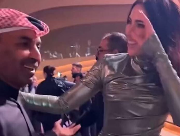 لقاء طريف بين طارق العلي ودانيلا رحمة في حفل joy awards