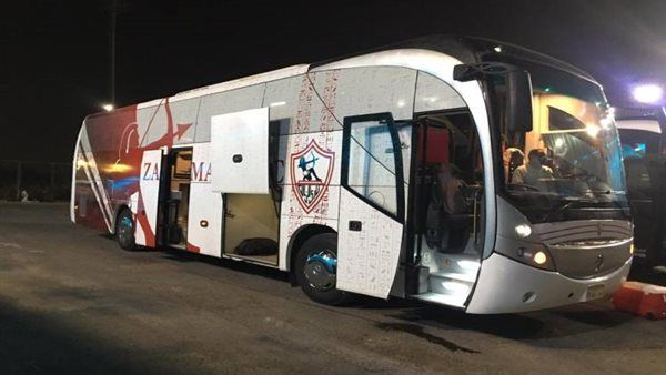 حافلة الزمالك تصل ملعب مباراة الرجاء البيضاوي