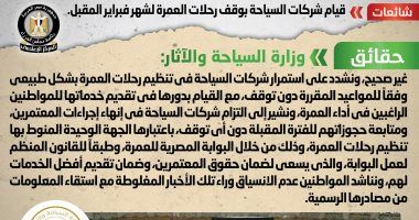 أخبار مصر.. الحكومة تنفى إيقاف شركات السياحة رحلات العمرة لشهر فبراير