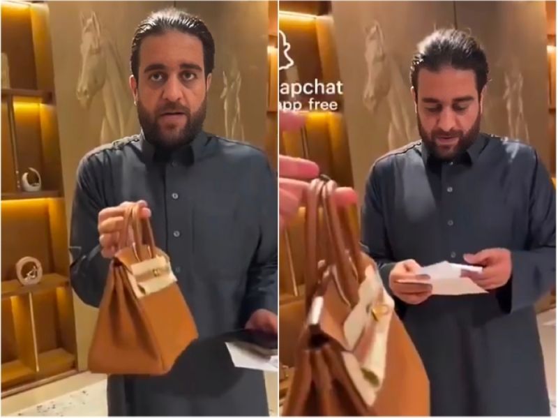 تراند اليوم : شاهد: تاجر حقائب يشتري حقيبة نسائية بـ 47 ألف ريال ويبيعها لزبونة بمبلغ 89 ألف !