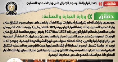 الحكومة تنفى إصدار قرار بإلغاء رسوم الإغراق على واردات حديد التسليح