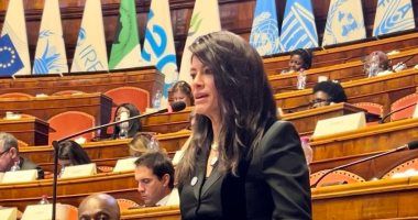 وزيرة التعاون الدولى تلقى كلمة مصر أمام القمة الإيطالية- الأفريقية