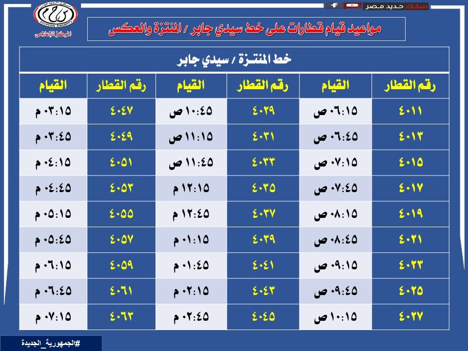 مواعيد القطارات بالاسكندرية (4) مواعيد القطارات بالاسكندرية (4)