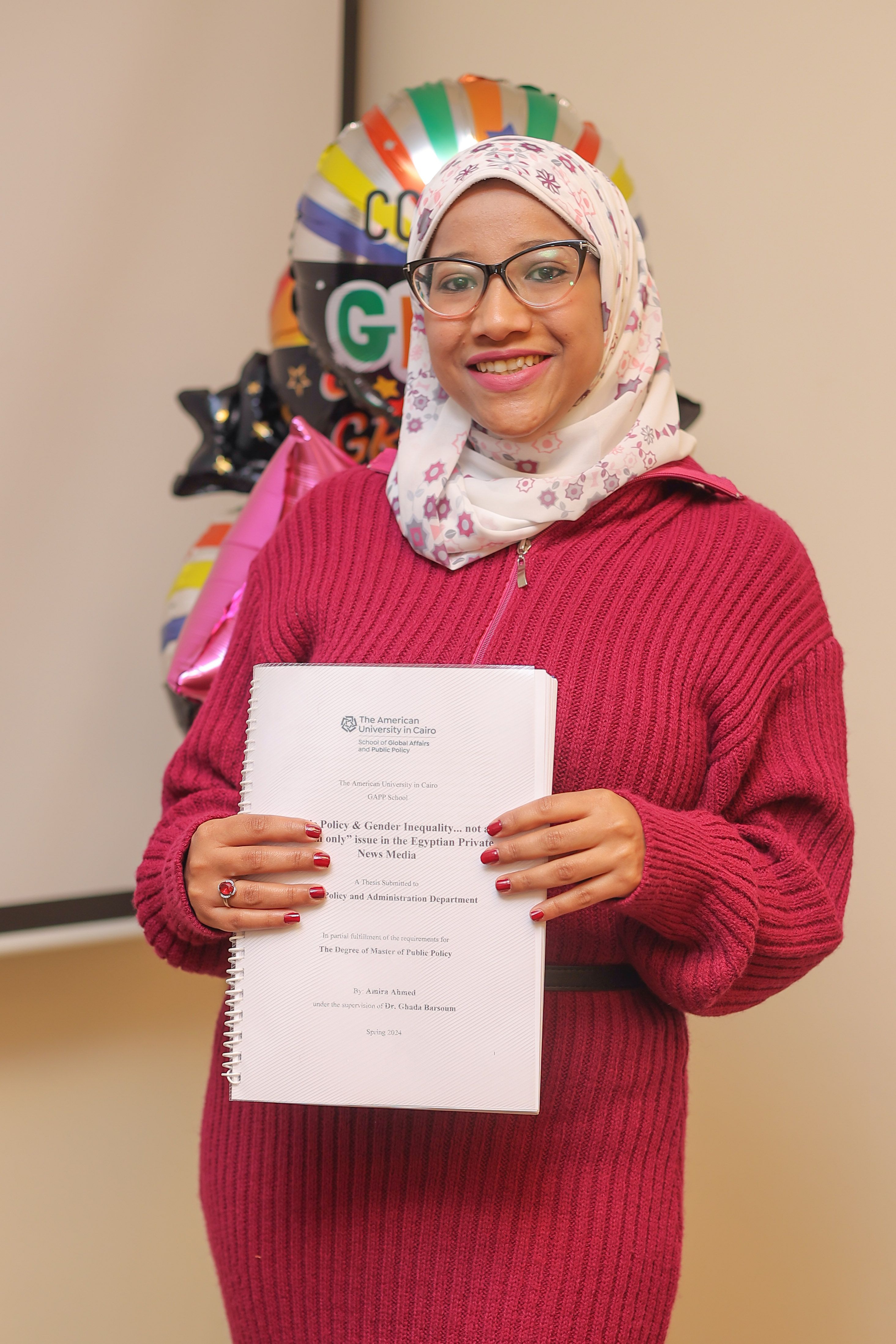 أميرة شحاتة تحصل على الماجستير فى سياسات الإعلام بالجامعة الأمريكية