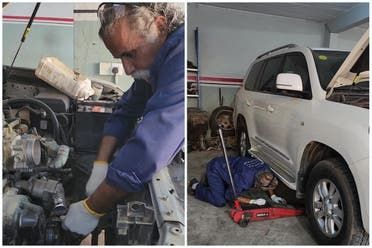 الخليج اليوم .. بعد تقاعده من العسكرية.. سعودي يمارس هوايته في ميكانيكا السيارات