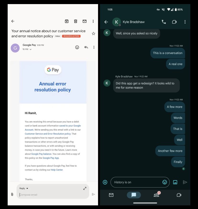 تكنولوجيا: تطبيق Gmail يعيد تصميم ردود البريد الإلكتروني باستخدام واجهة مستخدم بنمط الدردشة