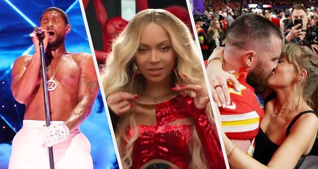 تايلور سويفت وبيونسيه تسرقان الأضواء من آشر خلال مباراة “سوبربول”