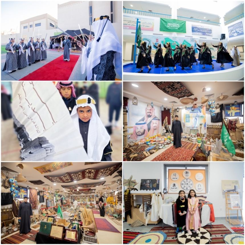 طلاب "تعليم الرياض" يحتفون بيوم التأسيس