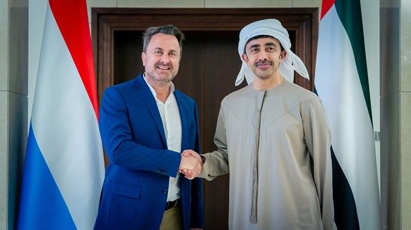 عبدالله بن زايد يستقبل نائب رئيس الوزراء وزير الشؤون الخارجية في لوكسمبورغ