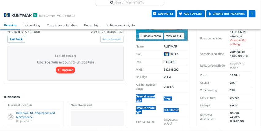 ما حمولة السفينة روبيمار؟.. ولماذا تركت تغرق دون تدخل لإنقاذها وما علاقتها بلبنان؟! (تقرير خاص)