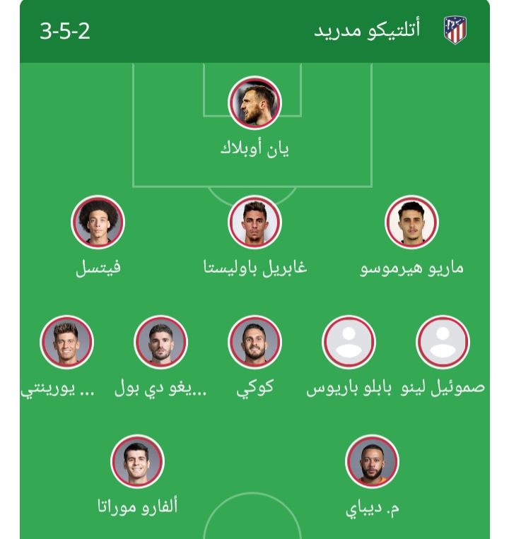 سيميوني يعلن تشكيل أتلتيكو مدريد أمام ريال بيتيس بالليجا