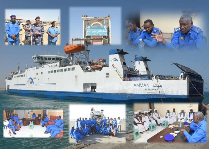 مدير شرطة المؤاني البحرية يتفقد العمل بميناء الامير عثمان دقنة بسواكن ويطمئن علي تنفيذ الخطط التأمينية بالميناء